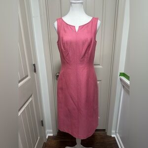 Talbots Rose-Pink Sleeveless Midi Sheath Dress